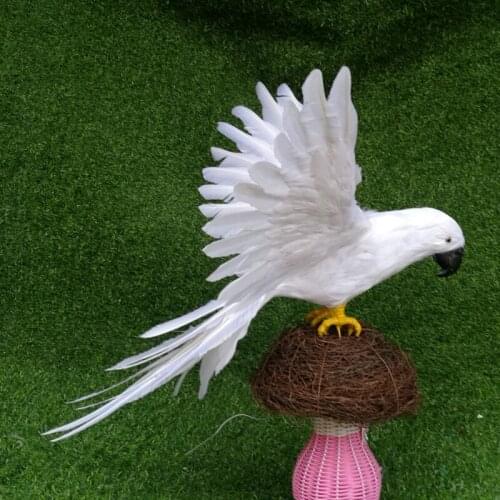 New big simulation wings parrot model foam&furs white parrot doll gift about 65x50cm 0425