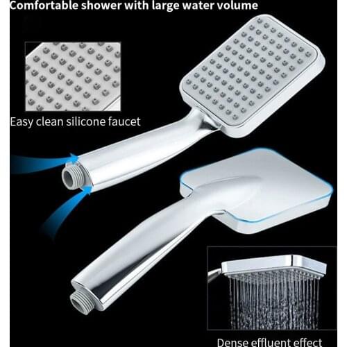 Shower Head Handheld Pressure Boosting Showerhead 20mm ABS Plastic Bathroom Water Sprayer, Gray