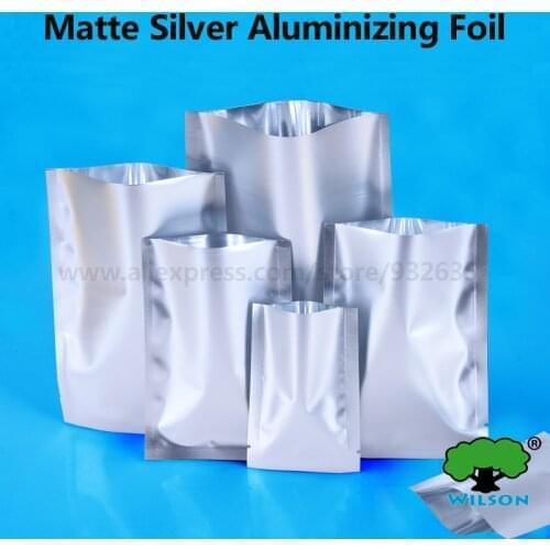 Matte Silver Colorful Aluminizing Foil 100 PCS Plastic Frosted Bag Food Storage,Gadgets,Party,Gif, Tea,cosmetics Pouch,Powder