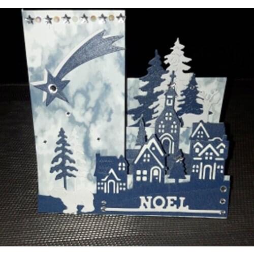 20*8.4cm building house new Metal Cutting Dies for DIY Scrapbooking stencil Paper decoration Craft Album template Dies