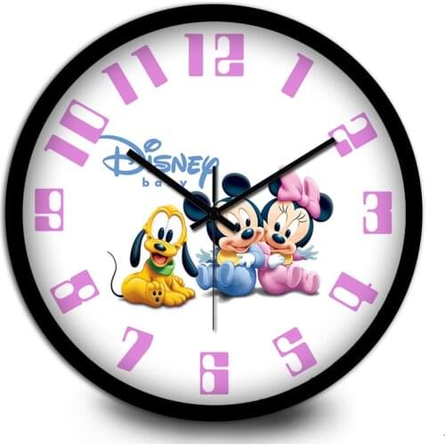 Cute Disney Mickey Mouse clock cartoon Mitch creative childrens room home hanging clock wall clock