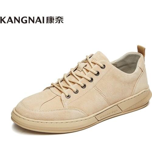 KANGNAI Men Shoes Fashion Casual Shoes Autumn Lace-Up Sneakers Comfortable Outdoor Flats Man 2020
