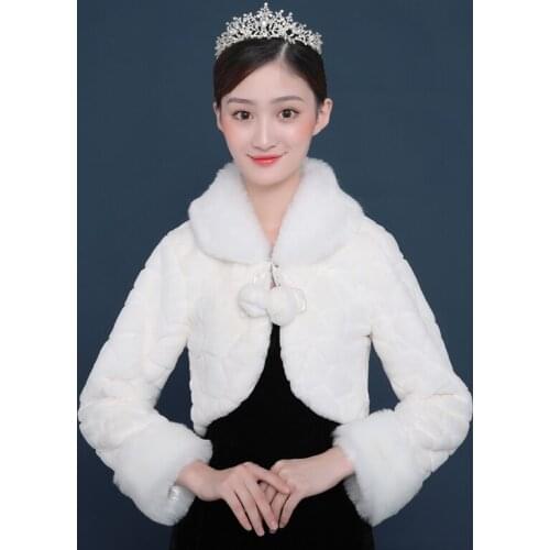 New Women Bolero Bridal Shawl Faux Fur Wrap Bolero Wedding Cape Bridal Shawl Fur Cape Winter Ivory Red Bridal Cloak Bolero