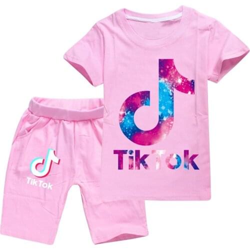 Boy Clothing Casual Baby Girls Summer Clothes Set Letter T-Shirts+ Shorts Suits Cotton Kids Clothes Teenagers Tracksuits
