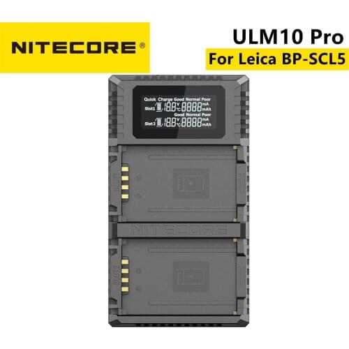Original Nitecore ULM10 Pro Camera Charger Digital Dual Slot Travel For Leica BP-SCL5 Batteries, Compatible With M10