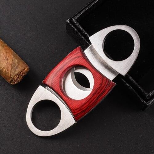 Portable Double-edged Cigar Cutter Stainless Steel Cigar Cutter Sharp Cuban Cigar Special Accessories Gift Goods