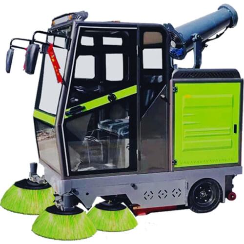 Driving type electric sweeper, residential property, industrial, road sanitation, automatic spraying sweeper, fog cannon car