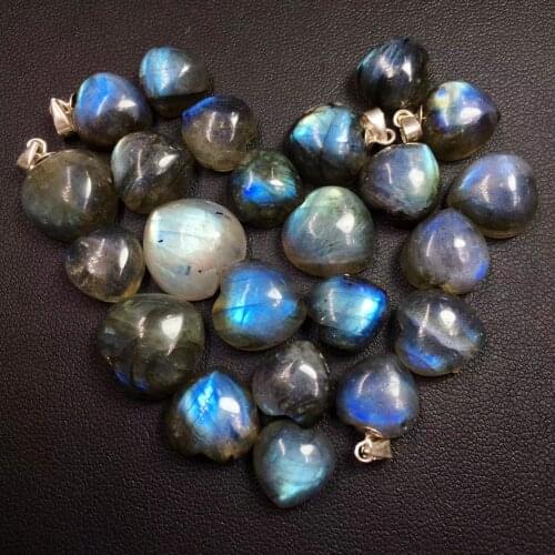 Natural Labradorite Heart Pendant For Woman S925 Silver Quartz Crystal Luxury Neckalce Healing Crystal Charm Woman Jewelry