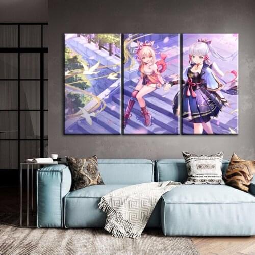 Genshin impact Game poster home decor hd painting Kamisato Ayaka miss wall painting poster anime Study Bedroom Bar Cafe Wall