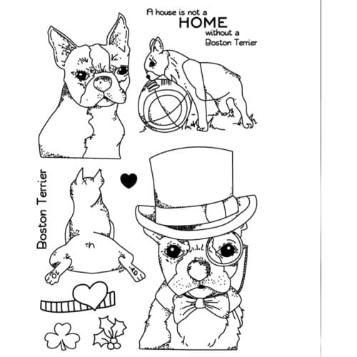 Boston Terrier Transparent Clear Silicone Stamp/Seal for DIY scrapbooking/photo album Decorative clear stamp sheets HEM2