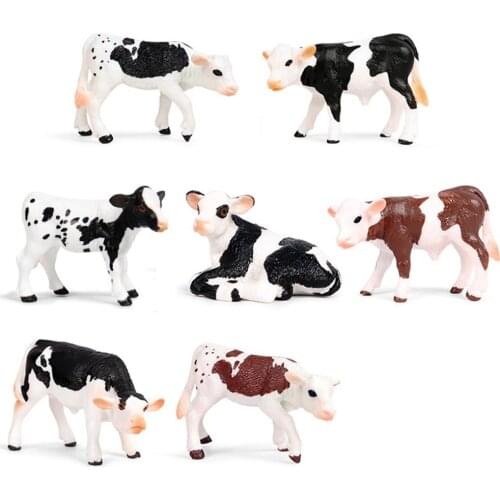 Realistic Cow Cattle Figurine Model Crafts Ornaments Educational Kids Toy Gift