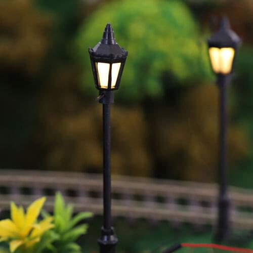 Garden Lamp Model Light 12V Railway Train Lamppost Diorama Sand Table Architecture Building Landscape 6pcs/lot
