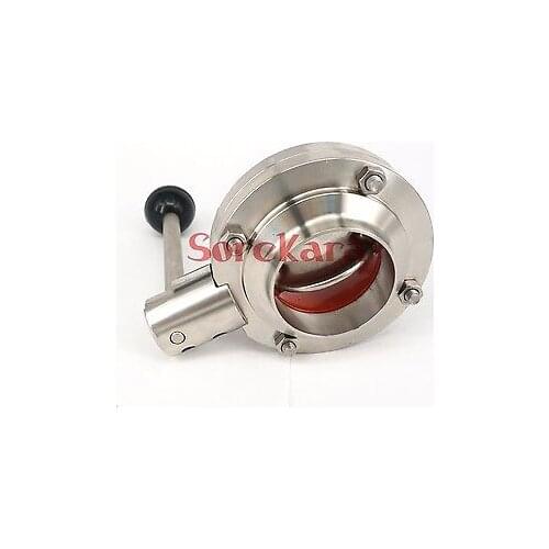 1.78" 45mm SS304 Stainless Steel Sanitary Weld Butterfly Valve Brew Beer Dairy Product