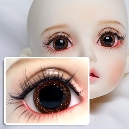 BJD doll eye is suitable for 14mm 16mm size simulation gold flash pupil glass eye doll accessories