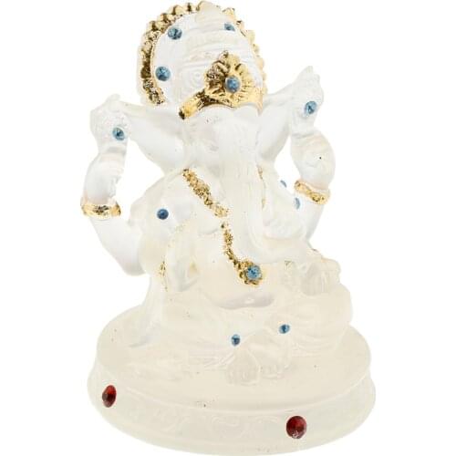 Lord Ganesh Statue Sculpted with Antique Finish for Car / Home Decor / Gift, Transparent, 2.24 x 1.65 x 3.11inch