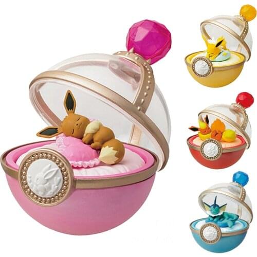 TAKARA TOMY Pokemon Pocket Monsters Sleep Eevee Figure Elf Doll Desktop Decoration Scenes Toys Action Figure Children Gifts