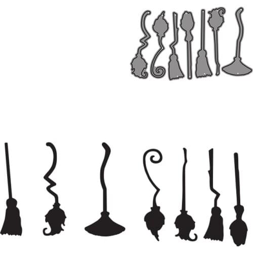 Magic Broom Decorative Embossing PaperCard Crafts Die 2021 Witchs Broom Halloween Broom metal cutting dies new 2021