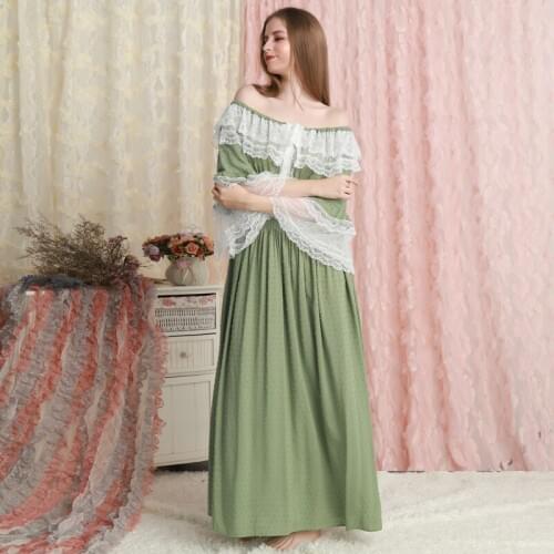 Women Nightgown Cotton Pink Sleepwear Dress Romantic fall Nightgown Ladies Loose Sweety Nightdress