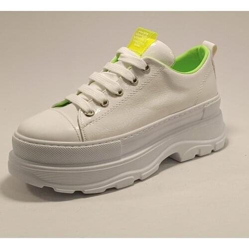 Women White Platform Sneakers Spring Summer Fashion Lightweight Casual Sport Design Lace-Up High Quality Vulcanized Vegan Shoes