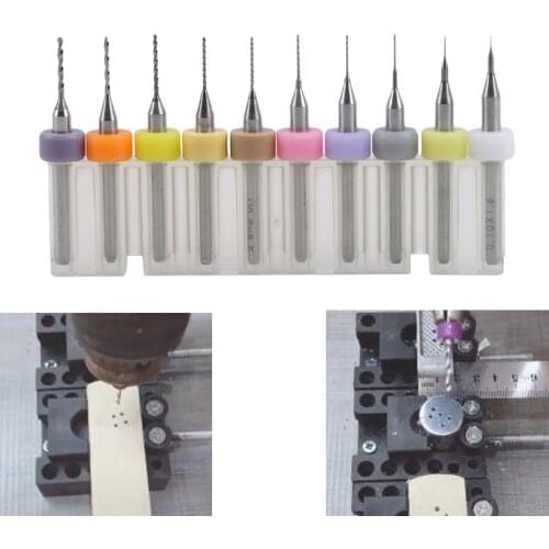 10pcs/set 0.1mm /1.0mm Mini Drill Bit Tungsten Steel Print Circuit Board Drill Bits Machine Household Tool