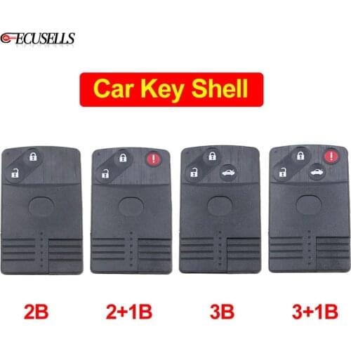 2/2+1/3/3+1 Button Smart Car Key Housing Cover Remote Key Shell Case Fob with Uncut Blade for Mazda 5 6 CX-7 CX-9 RX8 Miata MX5