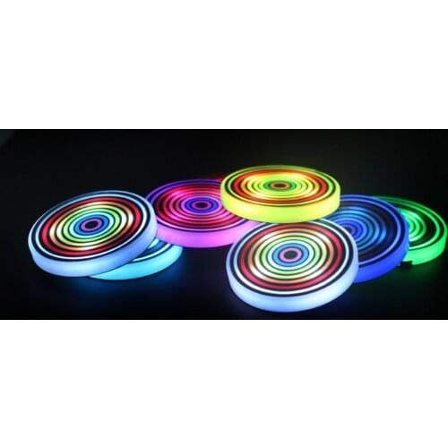 2pcs 7Color LED Cup Holder Lamps Car Water Coasters Lighting Cup Pad Car Interior Decoration Accessories Universial