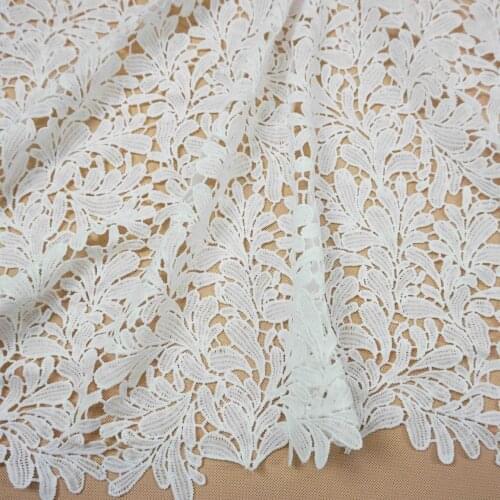 2Yards White African Cord Lace Fabrics 2020 High Quality Guipure French Lace Fabric For Nigerian Women Dress Milk Silk Material