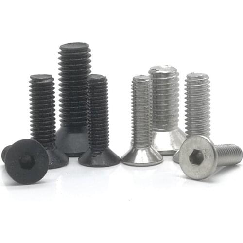 5-50pcs Allen Key Head Din7991 M2 M2.5 M3 M4 M5 M6 Stainless Steel 304 Or Black Hex Socket Flat Countersunk Head Screw