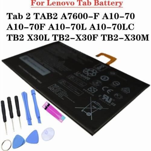 7000mAh L14D2P31 Battery For Lenovo Tab 2 TAB2 A7600-F A10-70 A10-70F A10-70L A10-70LC TB2 X30L TB2-X30F TB2-X30M Tablet Battery