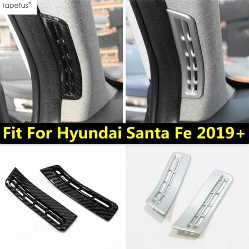 Accessories Fit For Hyundai Santa Fe 2019 - 2021 ABS Front Inner Window Pillar A Air Condition AC Outlet Moling Cover Kit Trim