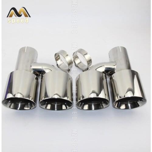 Car Accessories stainless steel and bright face without marked H-type double outlet straight edge exhaust pipe tailpipe