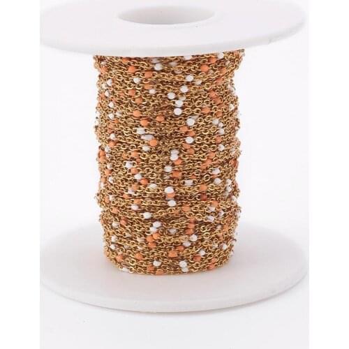 DIY Jewelry Chains 10colors Handmade Cable Chains Stainless Steel With Beads For Fashion Fine Necklace Bracelet Making