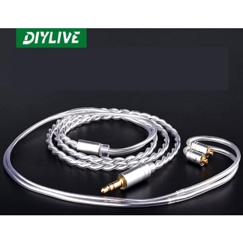 DIYLIVE Silver-plated 2-strand 4-core headphone shielded upgrade cable SE IE IM 0.78 Series 3.5 cable audio cable