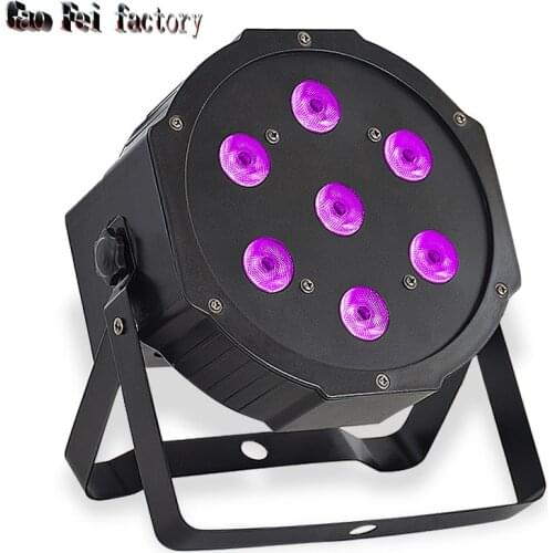DJ Party DMX Light 7X12W Led Flat Par Light With Lyre RGBW Wash Disco Effect For Christmas Wedding Stage