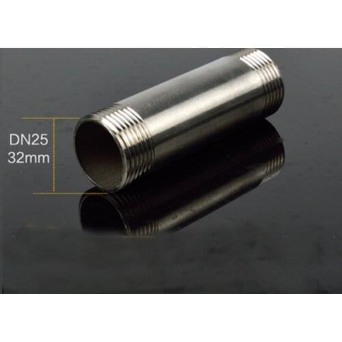 DN25 1" BSPP Male Barrel Nipple Pipe Fitting 201 Stainless Steel Length 100mm