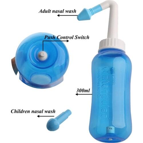 300ml Nasal Wash Neti Pot Nose Clean Bottle Irrigator Saline Allergic Irrigation Cleans Moistens Child Adult Avoid Allergic
