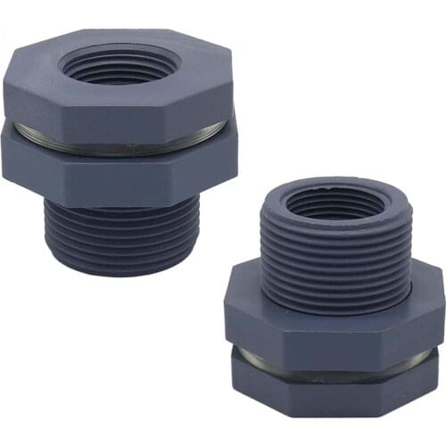 SCB 2PCS 3/4 Inch PVC Rain Barrel Garden Spigot Kit, Bulkhead Fitting Adapter for Aquariums, Water Tanks, Tubs, Pools