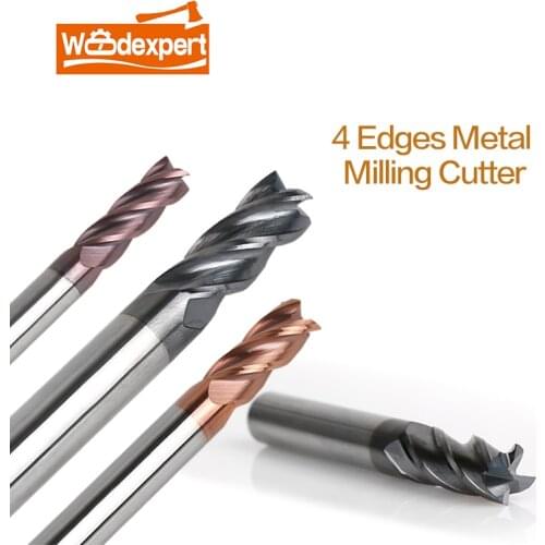 CNC End Milling Cutter 4 Flutes Carbide Router Rotary Bits for Aluminum Titanium Magnesium Alloy Board