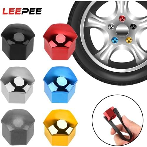 LEEPEE 20 PCS Dust Proof 21mm Bolt Rim Universal Auto Hub Screw Cover Car Wheel Nut Caps Protection Caps Car Styling