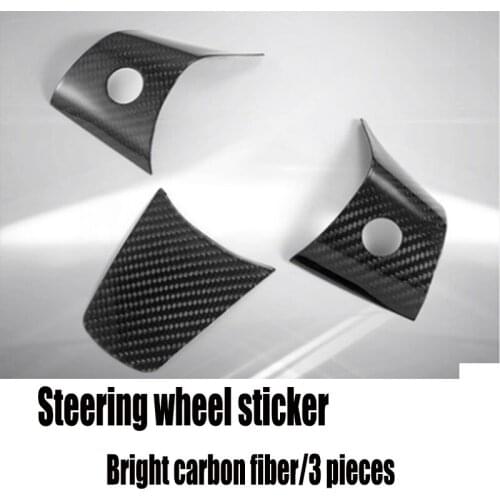 For 21 Tesla model Y steering wheel stickers real carbon fiber model 3 steering wheel handle protection anti-slip accessories