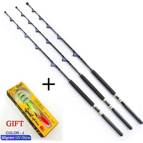 OLOEY BlueSpear 30lbs,50lbs,80lbs,100lbs 5'6" Leather Fore Grip Nylon Butt Salewater Big Game Trolling Rod Conventional Pole