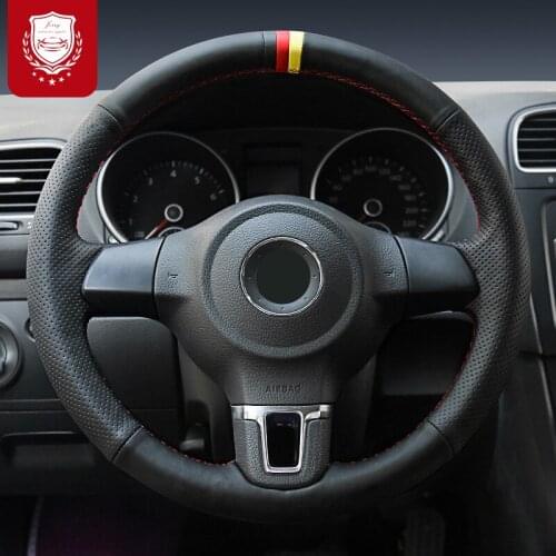 Sweat absorption Perforated Hand stitch Steering wheel cover For VW Tiguan L LAVIDA Gran Lavida Touran Santana Bora Jetta