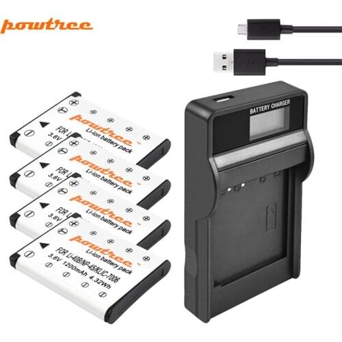 Powtree For FUJIFILM NP-45A NP-45 NP 45 Replacement Battery + USB LCD charger for FUJIFILM XP10 XP11 J38 Z70 Z35 J40 J20