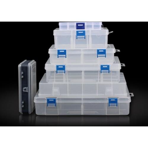 Practical Jewelry Storage Adjustable Plastic Compartment Earring Bin Case Container Boxes