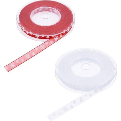 L5YA Christmas Ribbon Grosgrain Ribbon Hair Bow Wedding Christmas Decoration Polyester Ribbon DIY Sewing Christmas Snowflake