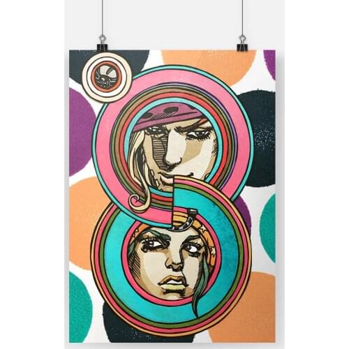 Johnny Joestar Gyro Zeppeli STEEL BALL RUN Framed Wooden Frame Canvas poster Painting wall Art decor Study Decoration Prints