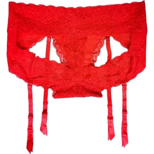 Lace Sexy Hollow Out Panties Women Removable Straps Garter Belt for Stockings Metal Clip Suspenders Lingerie UnderwearGA1403