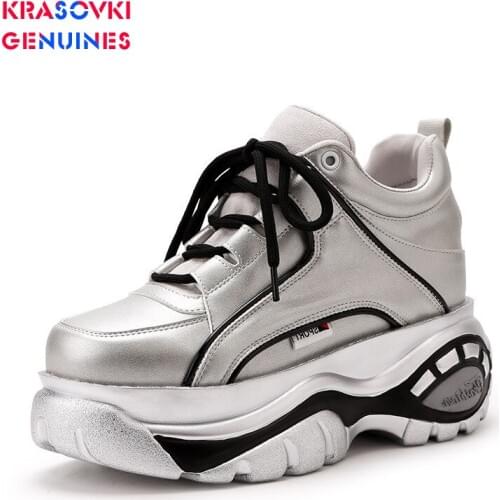 Krasovki Genuines Sneakers Women Autumn Winter Dropshipping Fashion Thick Bottom Breathable Lace Muffin Bottom Women Shoes