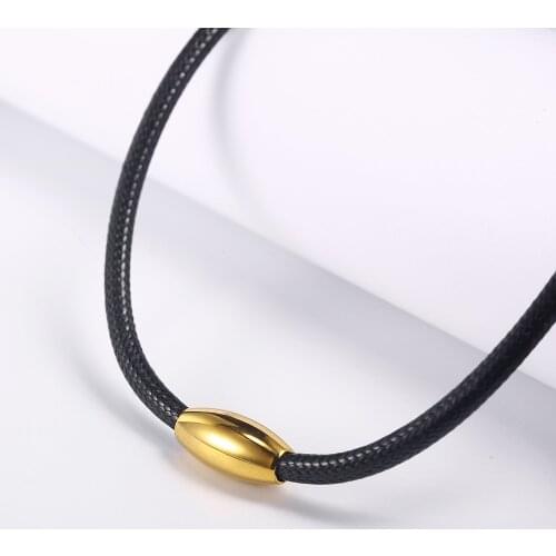 OUFEI Leather Rope Necklace Stainless Steel Jewelry Woman Vogue 2019 Charm Necklace Jewelry Accessories Bohemian