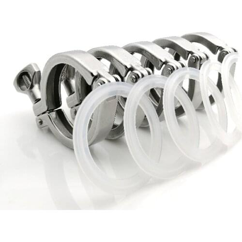 1 set 1.5" 2" 2.5" 3" Tri Clamp 50.5/64/77.5/91mm Ferrule OD SS304 Stainless Steel Tri Clover Sanitary Fitting for home Brewing